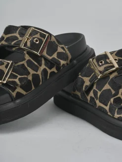 Ciabatte tacco 1cm pelle multicolor