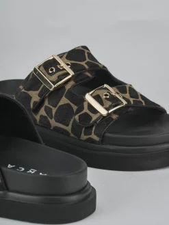 Ciabatte tacco 1cm pelle multicolor