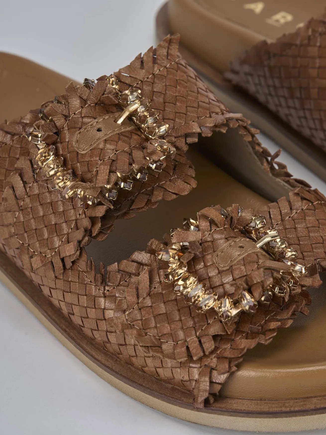 Ciabatte tacco 1cm pelle marrone