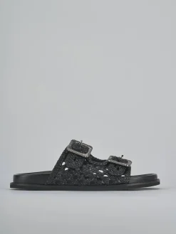 Ciabatte tacco 1cm pelle nero