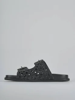 Ciabatte tacco 1cm pelle nero