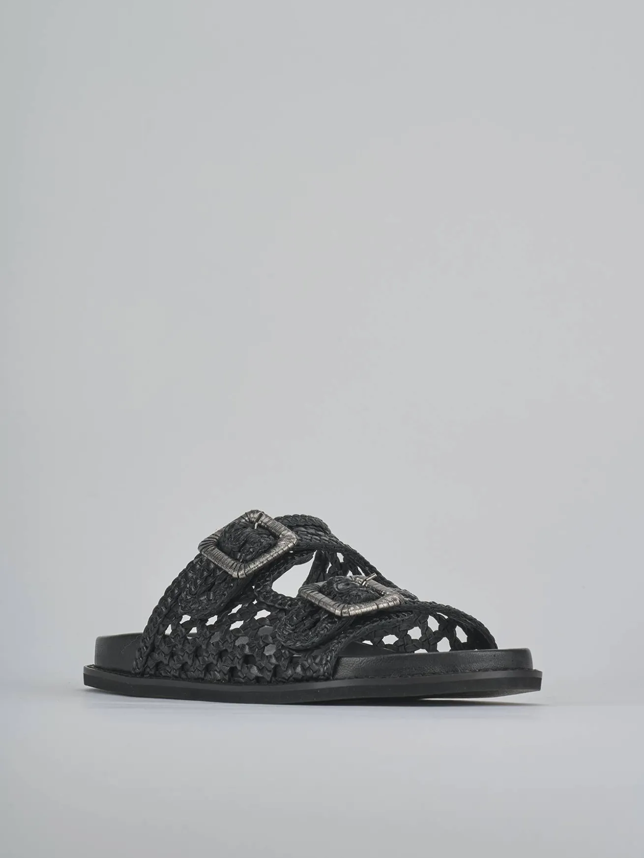 Ciabatte tacco 1cm pelle nero