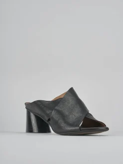 Ciabatte tacco 5cm pelle nero