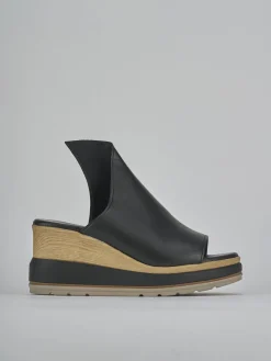 Ciabatte tacco 10cm pelle nero