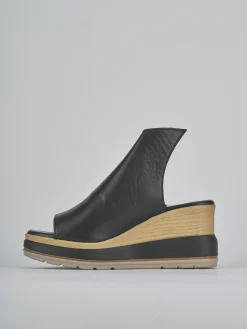 Ciabatte tacco 10cm pelle nero