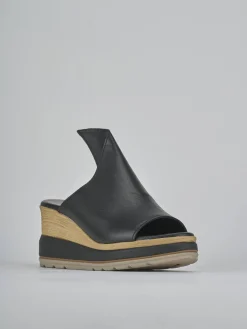 Ciabatte tacco 10cm pelle nero