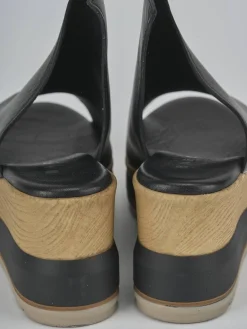 Ciabatte tacco 10cm pelle nero