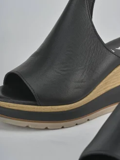 Ciabatte tacco 10cm pelle nero