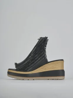 Ciabatte tacco 8cm pelle nero