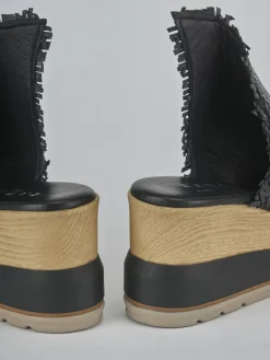 Ciabatte tacco 8cm pelle nero