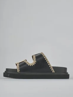 Ciabatte tacco 1cm pelle nero