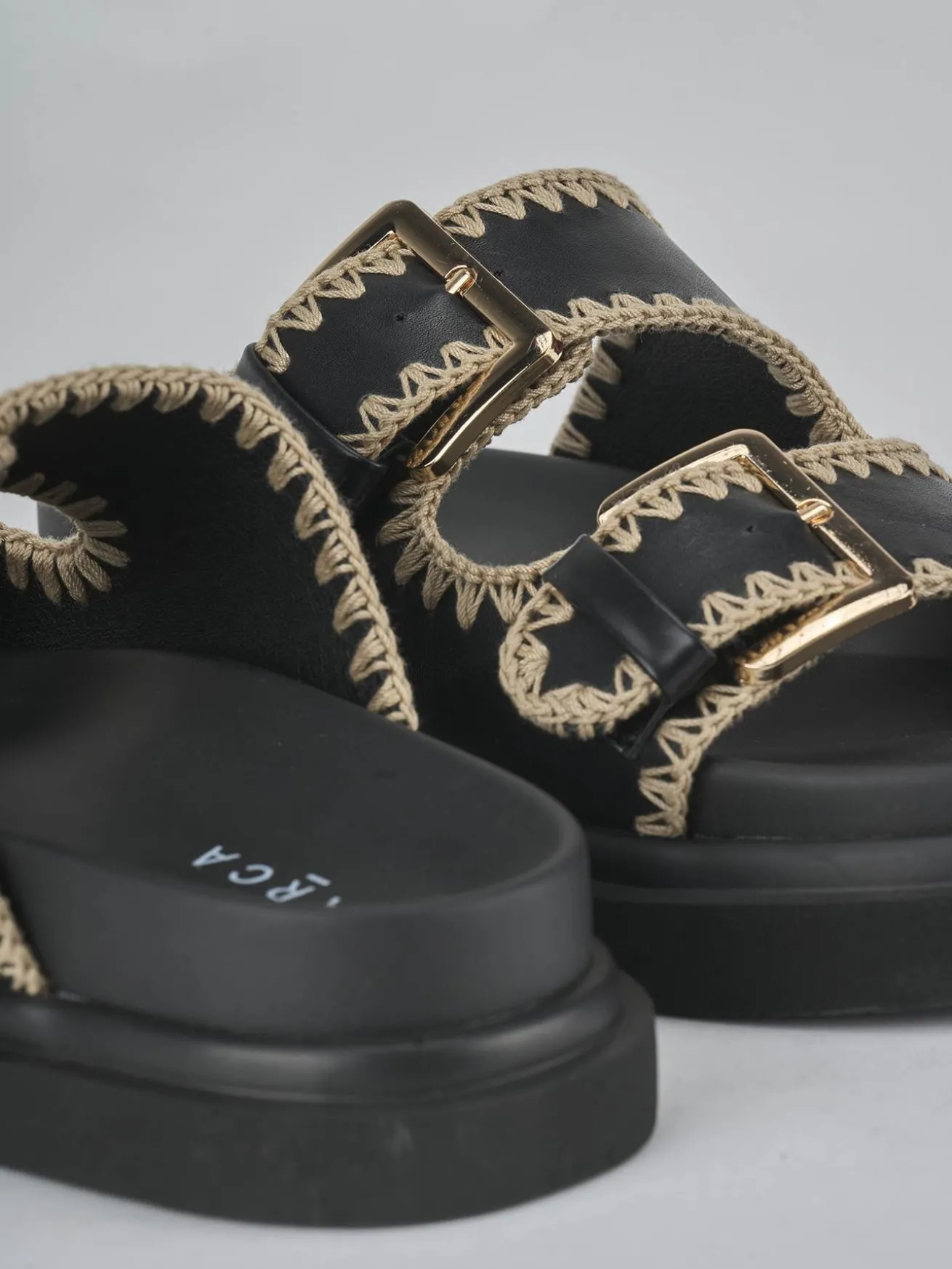 Ciabatte tacco 1cm pelle nero