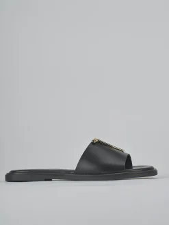 Ciabatte tacco 1cm pelle nero