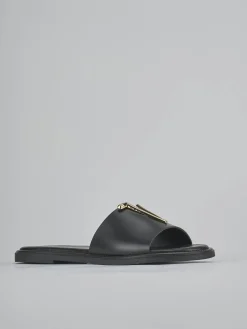 Ciabatte tacco 1cm pelle nero