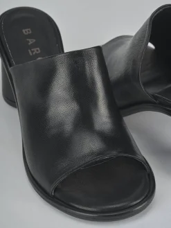 Ciabatte tacco 6cm pelle nero