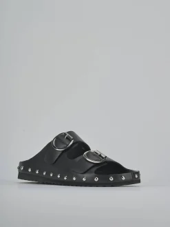 Ciabatte tacco 1cm pelle nero