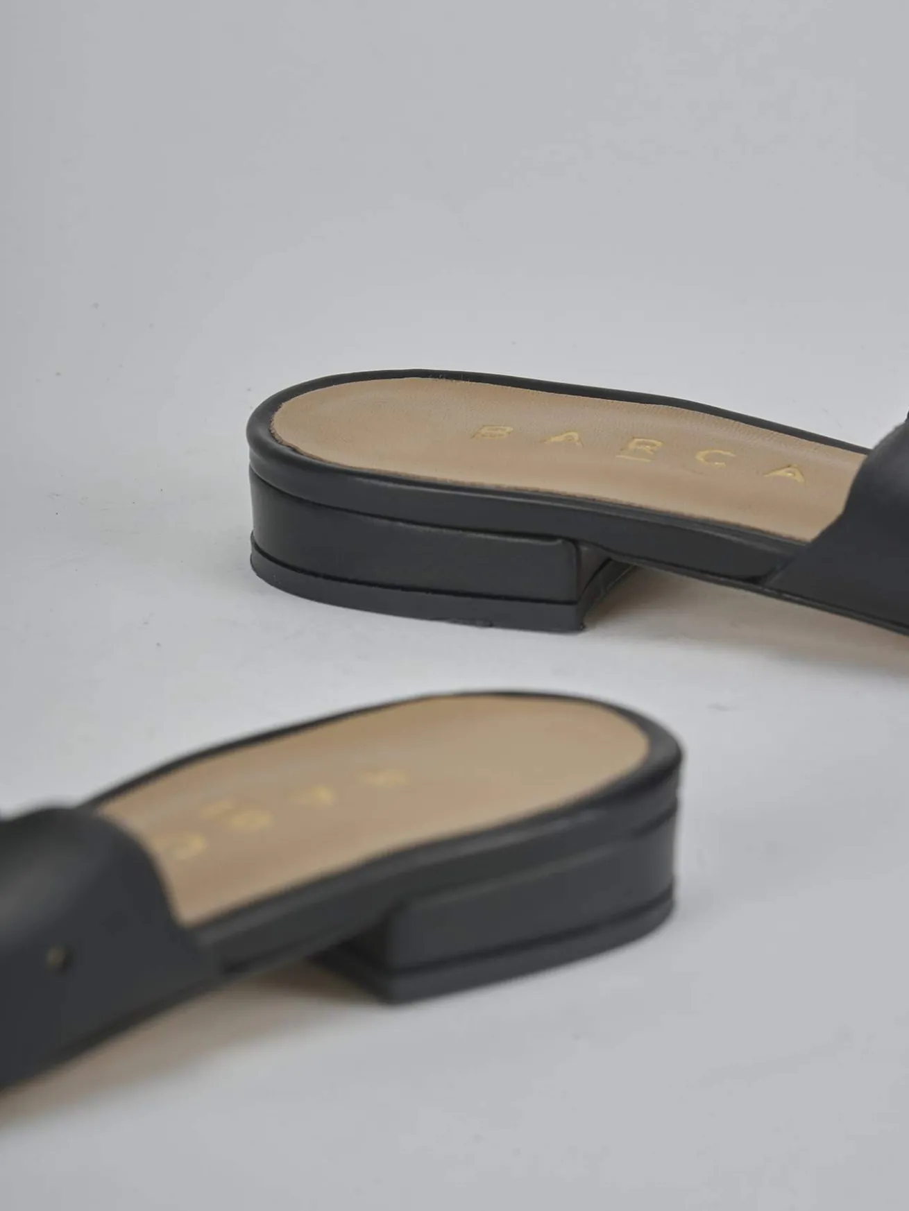 Ciabatte tacco 1cm pelle nero