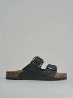 Ciabatte tacco 1cm pelle nero