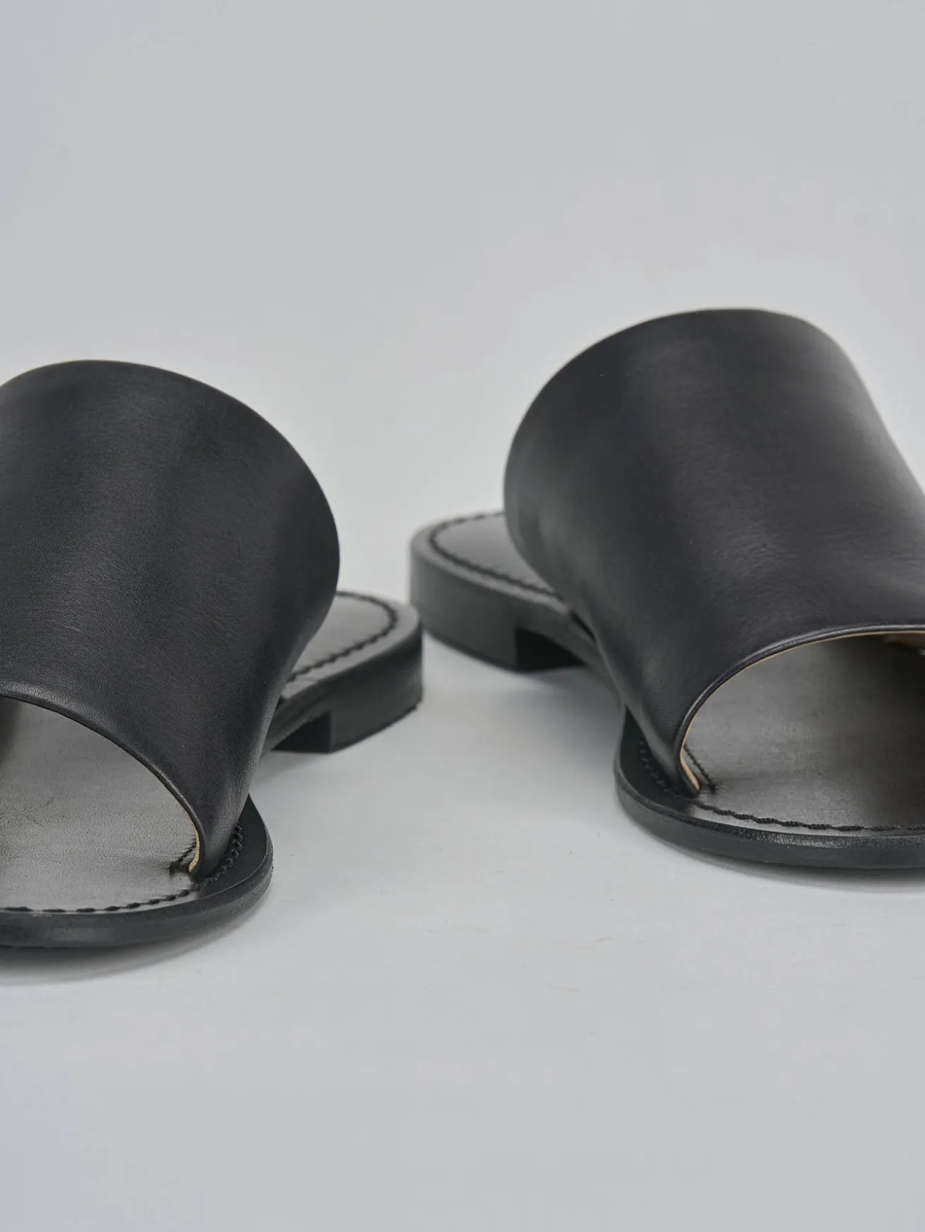 Ciabatte tacco 1cm pelle nero