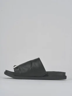 Ciabatte tacco 1cm pelle nero