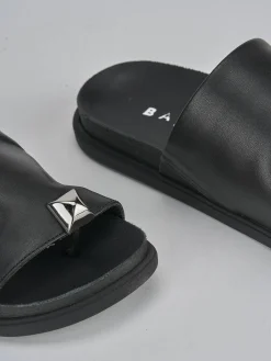 Ciabatte tacco 1cm pelle nero