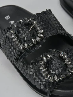 Ciabatte tacco 1cm pelle nero