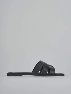 Ciabatte tacco 1cm pelle nero