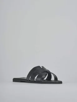 Ciabatte tacco 1cm pelle nero