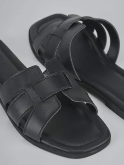 Ciabatte tacco 1cm pelle nero