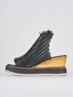 Ciabatte tacco 8cm pelle nero