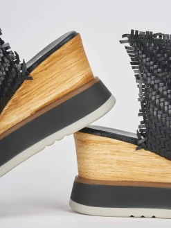 Ciabatte tacco 8cm pelle nero