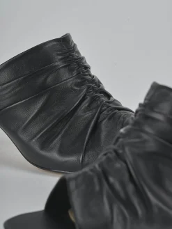 Ciabatte tacco 6cm pelle nero