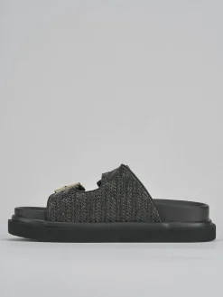 Ciabatte tacco 1cm pelle nero