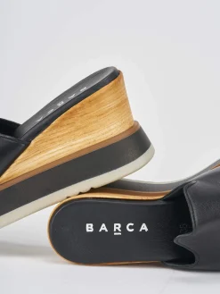 Ciabatte tacco 9cm pelle nero