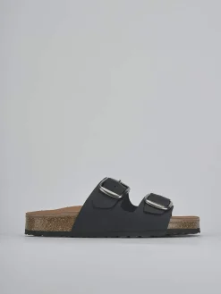 Ciabatte tacco 1cm pelle nero