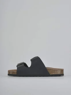 Ciabatte tacco 1cm pelle nero