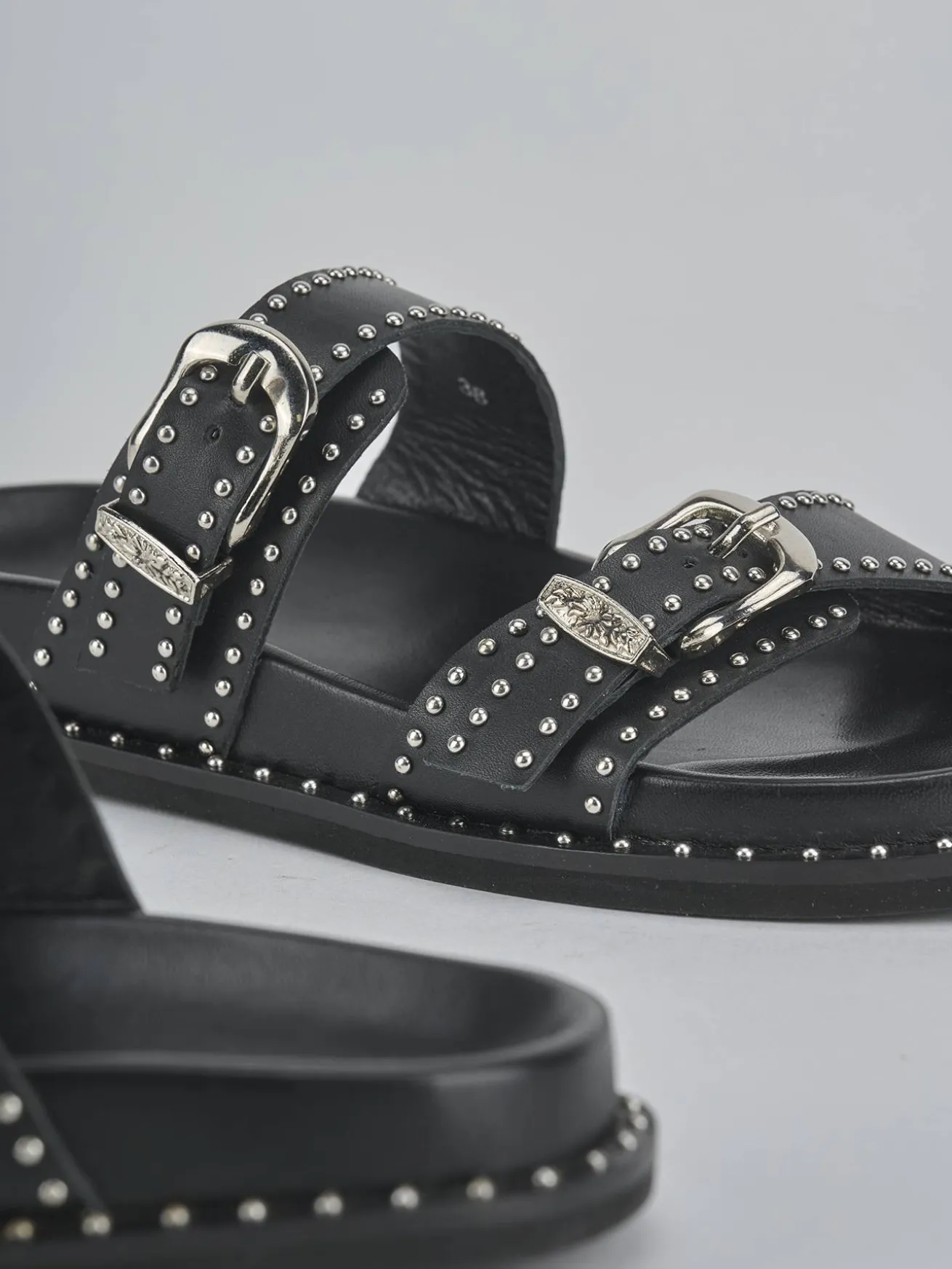 Ciabatte tacco 1cm pelle nero