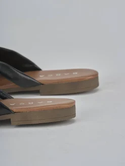 Ciabatte tacco 1cm pelle nero