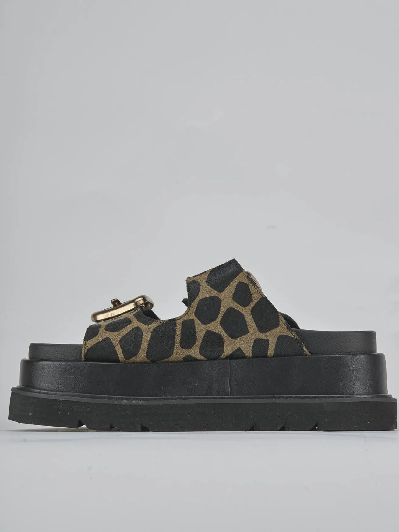 Ciabatte tacco 1cm pelle nero