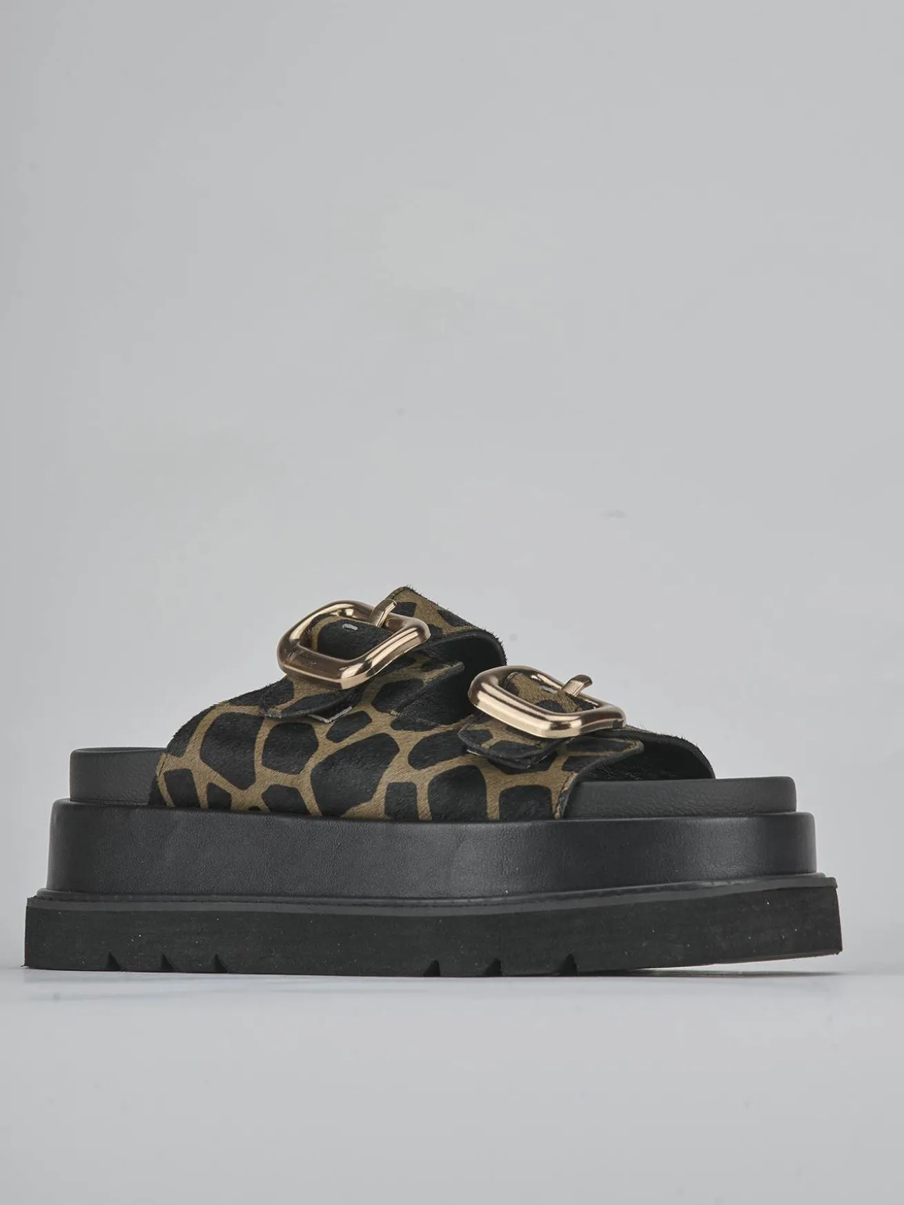 Ciabatte tacco 1cm pelle nero