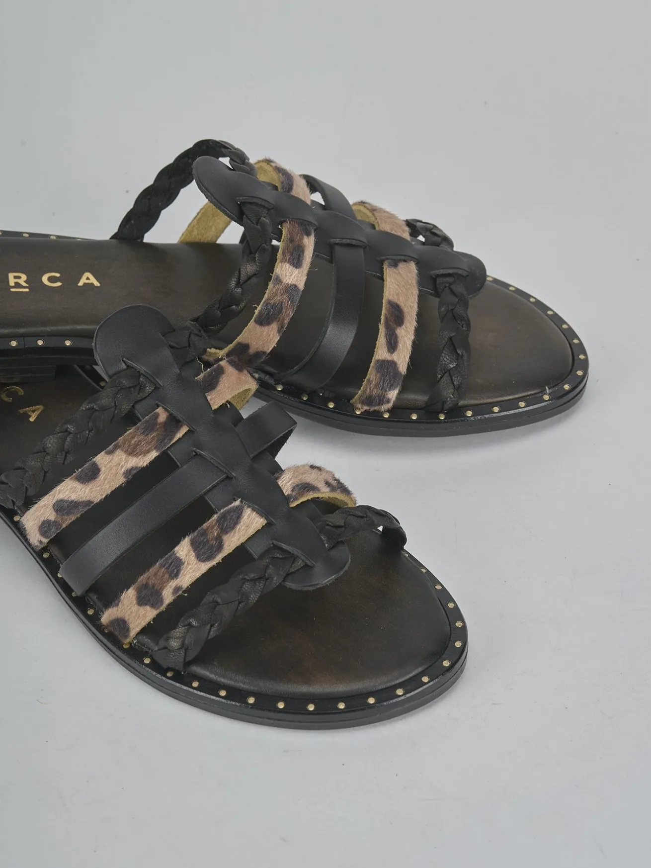 Ciabatte tacco 1cm pelle nero