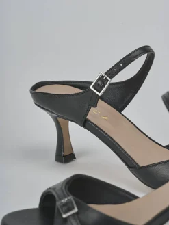 Ciabatte tacco 5cm pelle nero