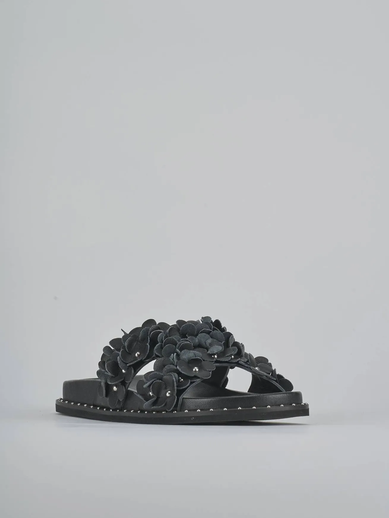 Ciabatte tacco 1cm pelle nero