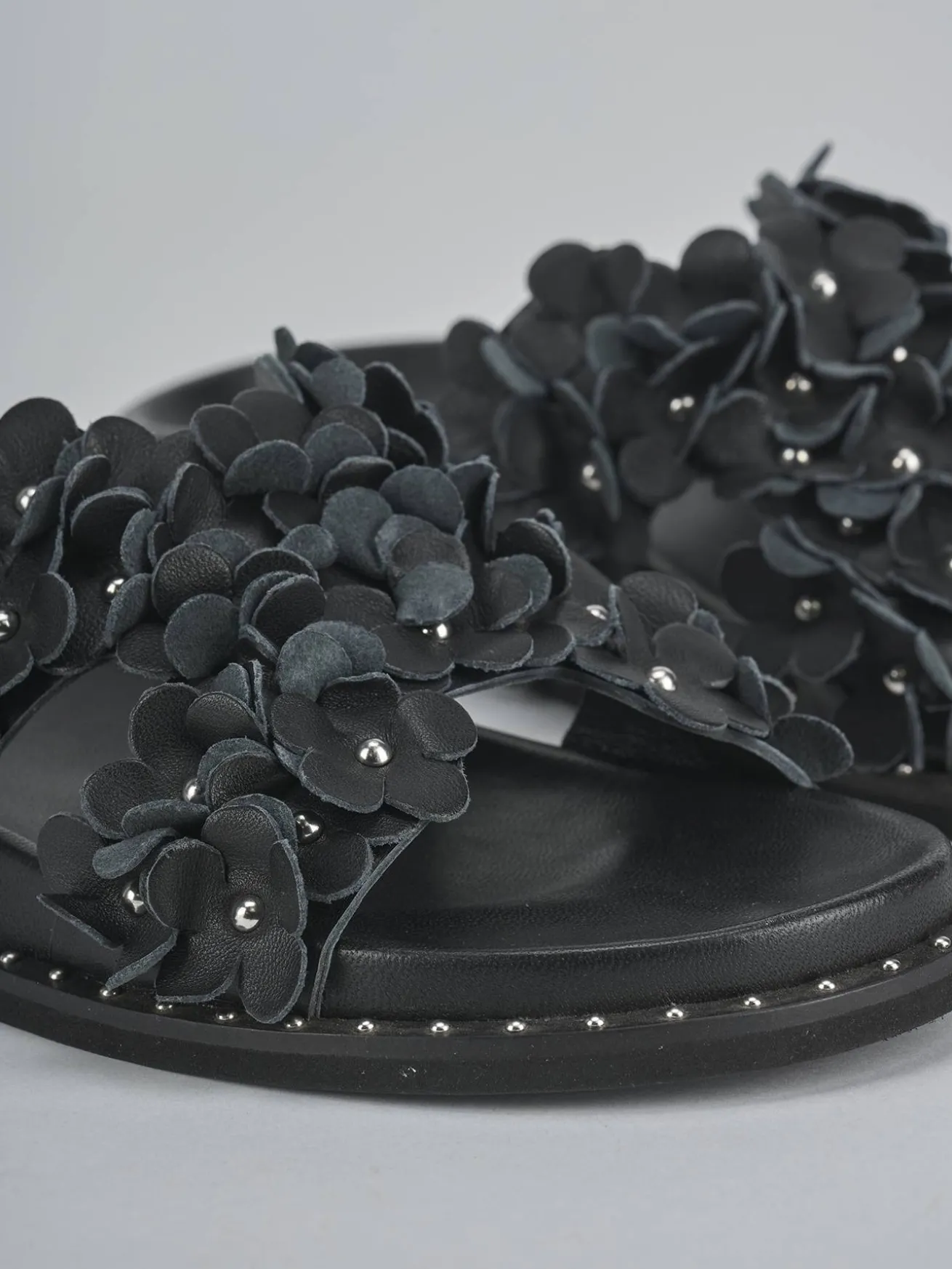 Ciabatte tacco 1cm pelle nero