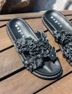 Ciabatte tacco 1cm pelle nero