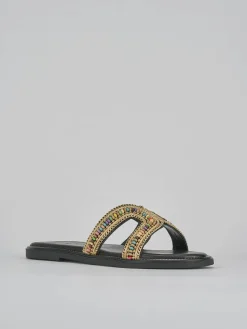 Ciabatte tacco 1cm pelle nero