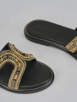 Ciabatte tacco 1cm pelle nero