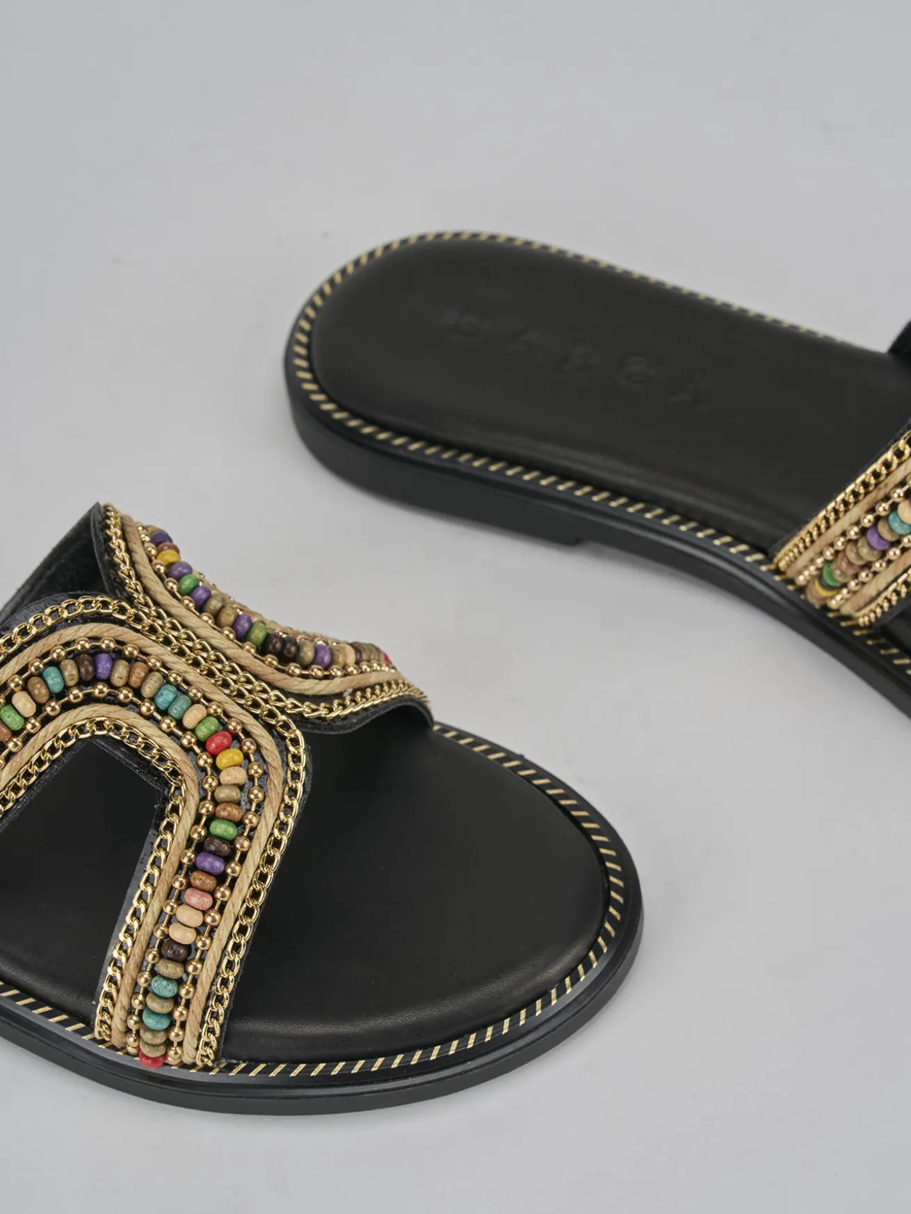 Ciabatte tacco 1cm pelle nero