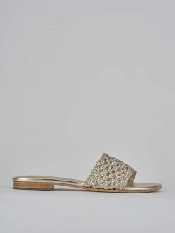 Ciabatte tacco 1cm pelle oro