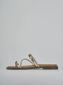 Ciabatte tacco 1cm pelle oro